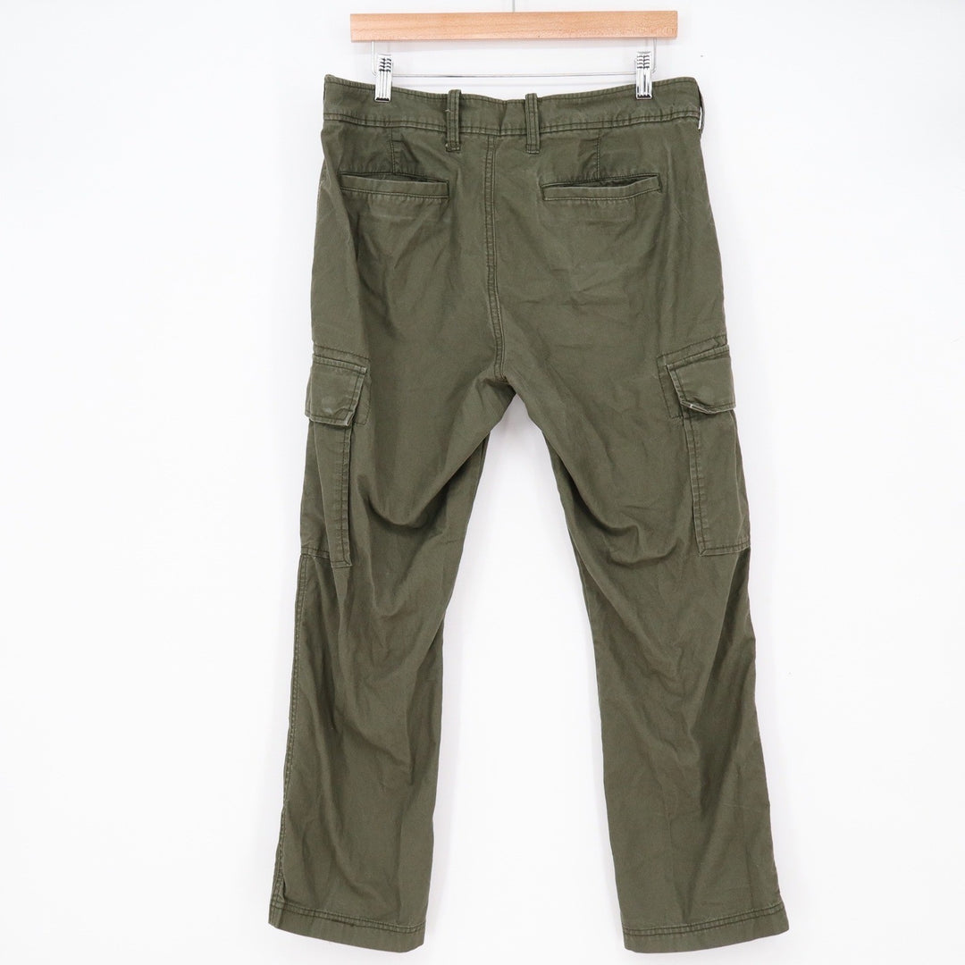 Old Navy Cargo Pants Mens 33x30 Straight Leg Olive Green Utility Excellent