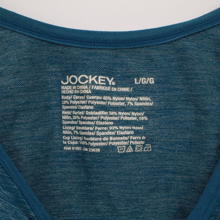 Jockey Seamfree Back Smoothing Bralette Bra Womens Large Teal Stretch Padded