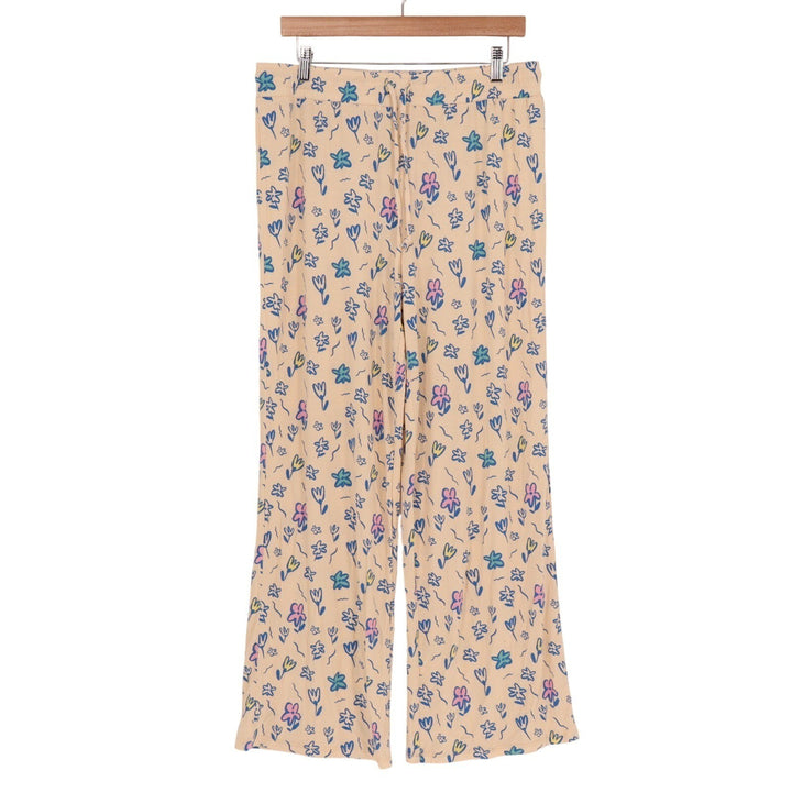 Honeydew Pajama Pants Women Large Cream Multi Floral Allover Print Rayon Stretch