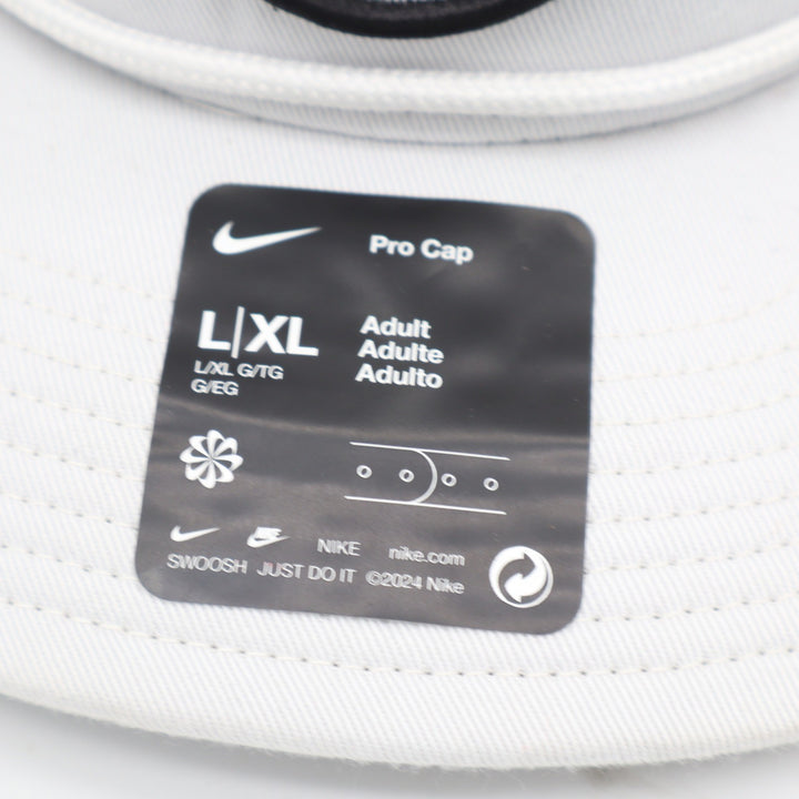 Nike Pro Cap White Black Swoosh Logo Snapback Hat L/XL HF7482-025 NEW