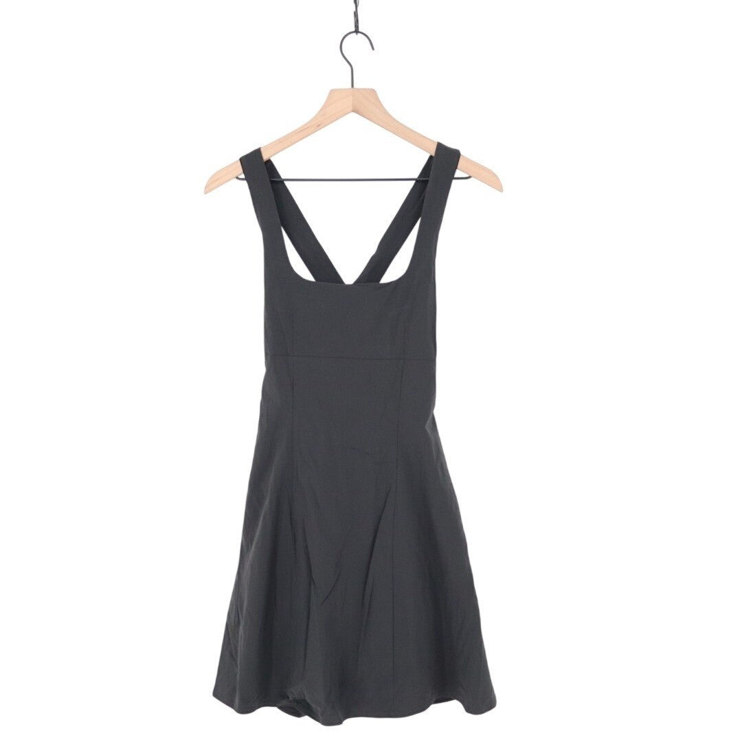 Outdoor Voices Mini Dress Womens S Black Stretch Square Neck Cross Back Pullover