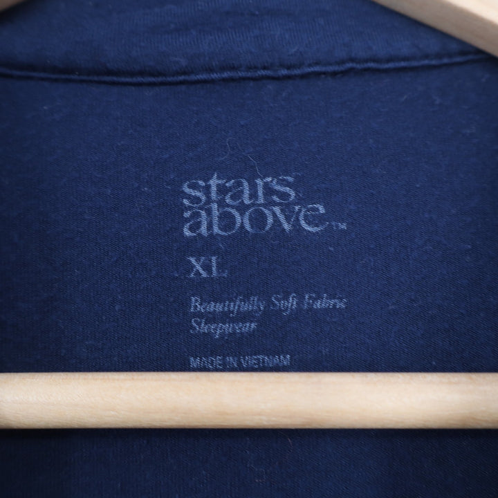 Stars Above Navy Blue Beautifully Soft Pajama Set XL Long Sleeve Top Shorts