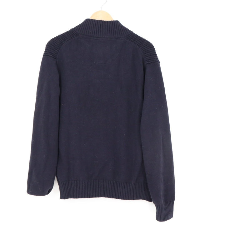 Weatherproof Original Holiday Sweater Men Large Midnight Navy Waffle Knit Cotton