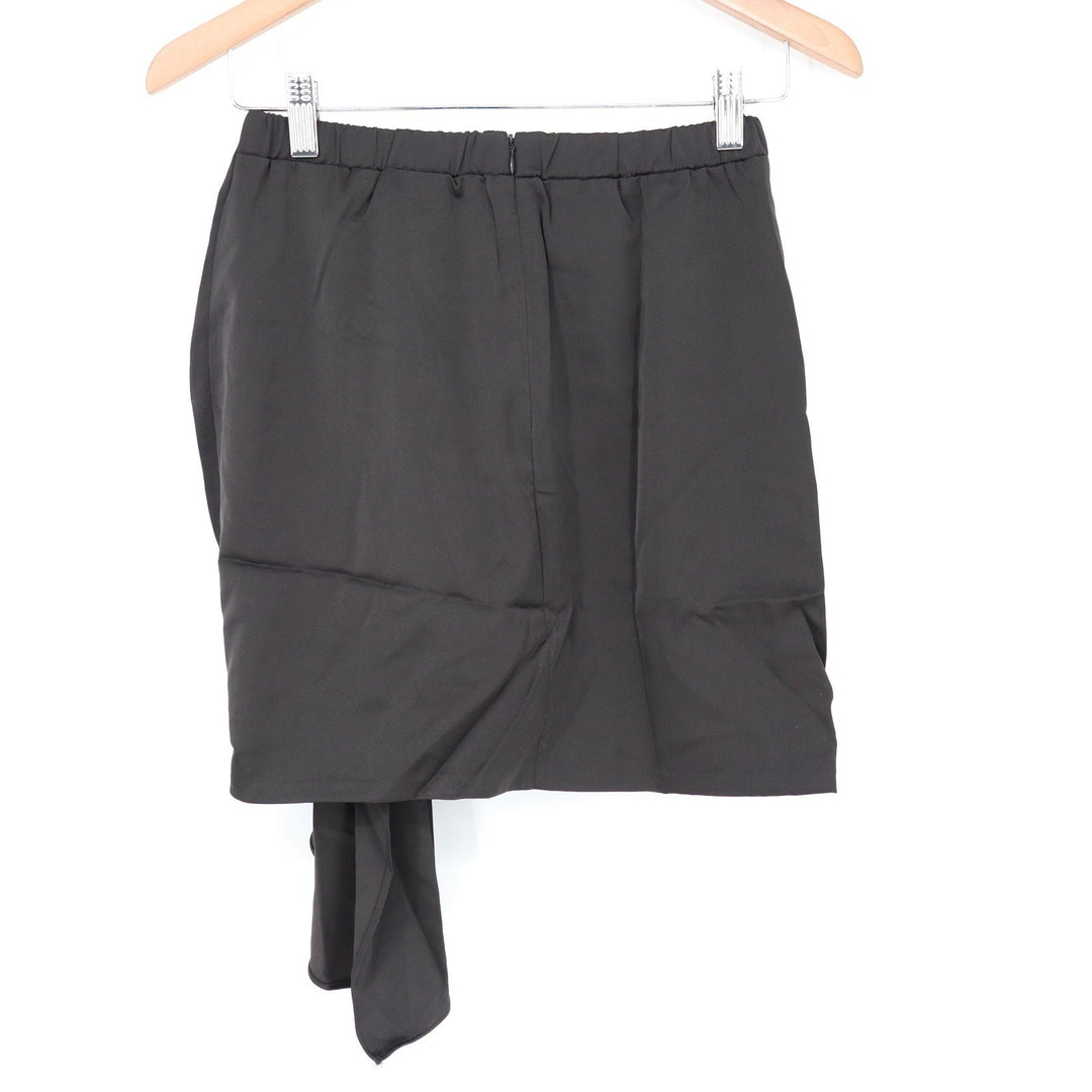 Naked Wardrobe The Statement Black Ruched Ruffle Mini Skirt Small