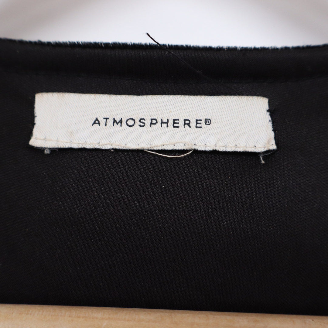 Atmosphere Black Velvet Embroidered Floral Open Front Jacket Blazer Size 6
