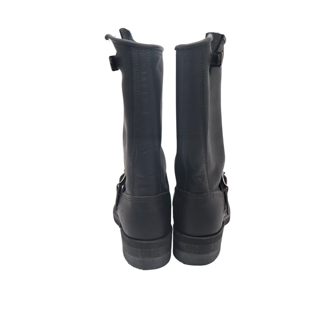 Carolina Motorcycle Womens US 7 Black Leather Round Toe Mid Calf Biker Boots