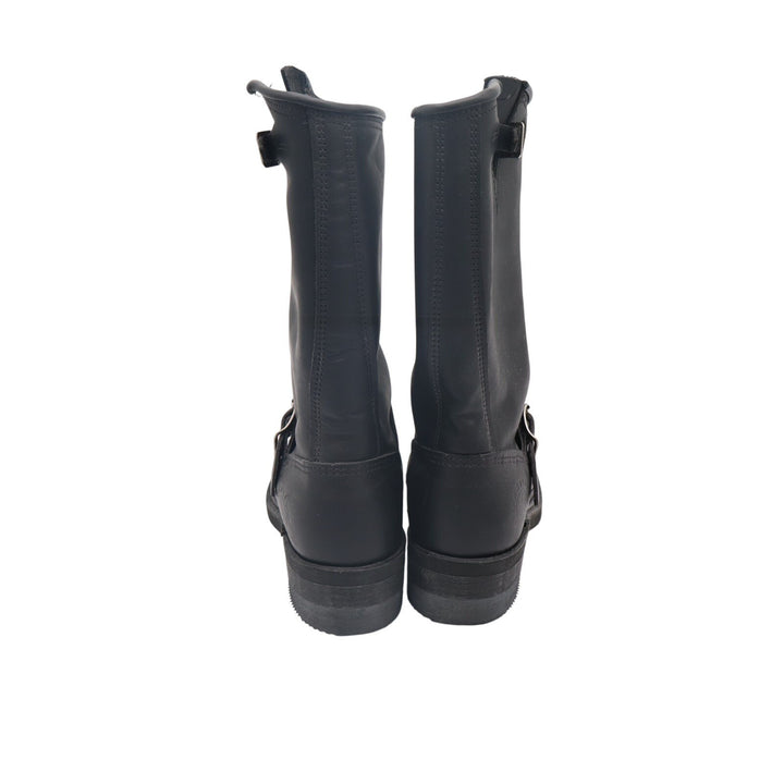 Carolina Motorcycle Womens US 7 Black Leather Round Toe Mid Calf Biker Boots