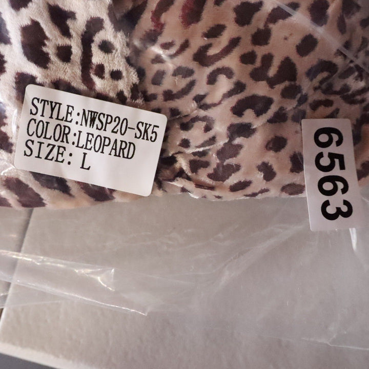 Naked Wardrobe Leopard Print Ruched Draped Mini Skirt Large