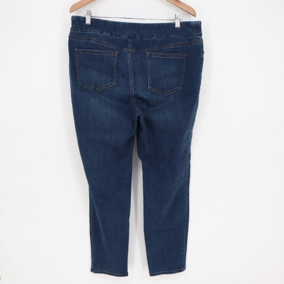 Chico's Ankle Jeggings Womens 14R Blue Denim High Rise Skinny Leg Street Wear