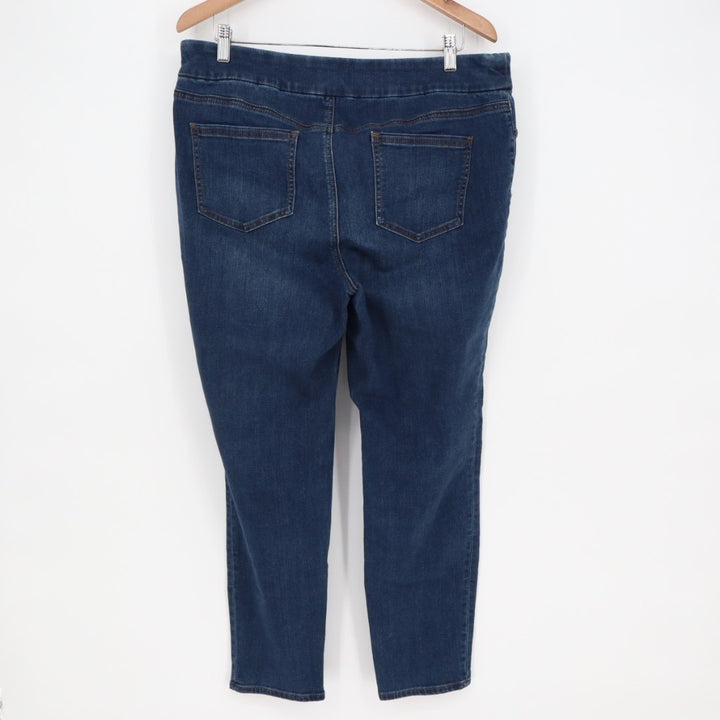 Chico's Ankle Jeggings Womens 14R Blue Denim High Rise Skinny Leg Street Wear