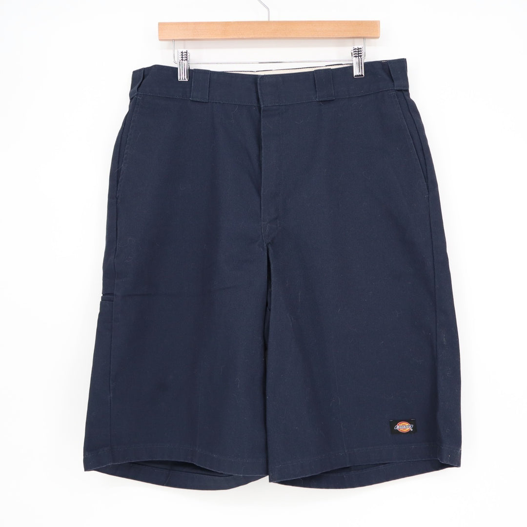 Dickies Cargo Work Shorts Mens 36 Navy Loose Fit Flat Front Back Welt Pockets