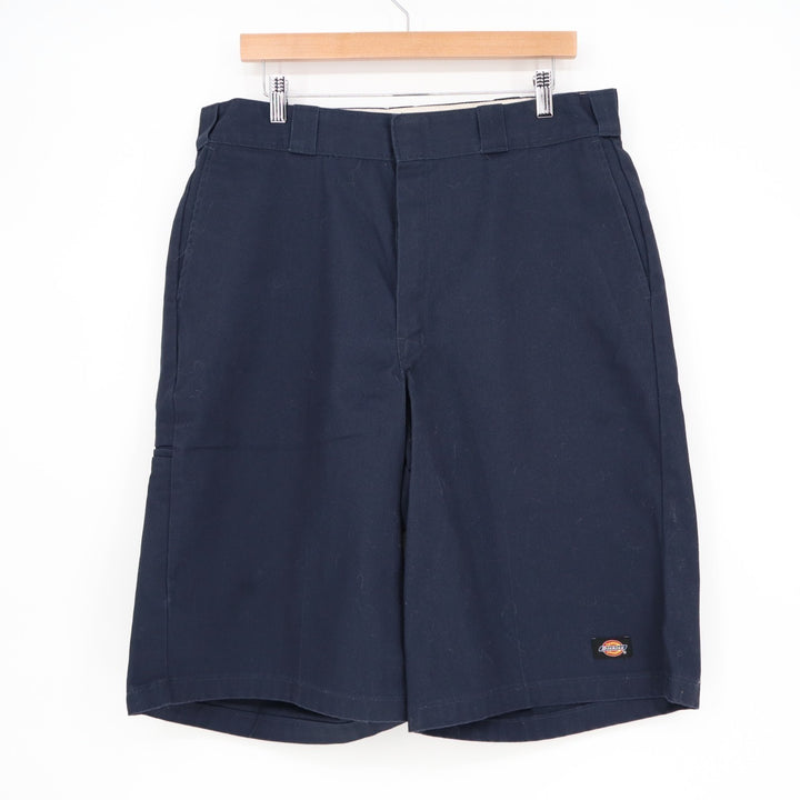 Dickies Cargo Work Shorts Mens 36 Navy Loose Fit Flat Front Back Welt Pockets