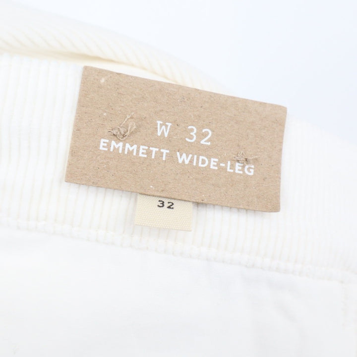 Madewell Emmett Corduroy Pants Womens 32 White Cotton Stretch Pockets Wide Leg
