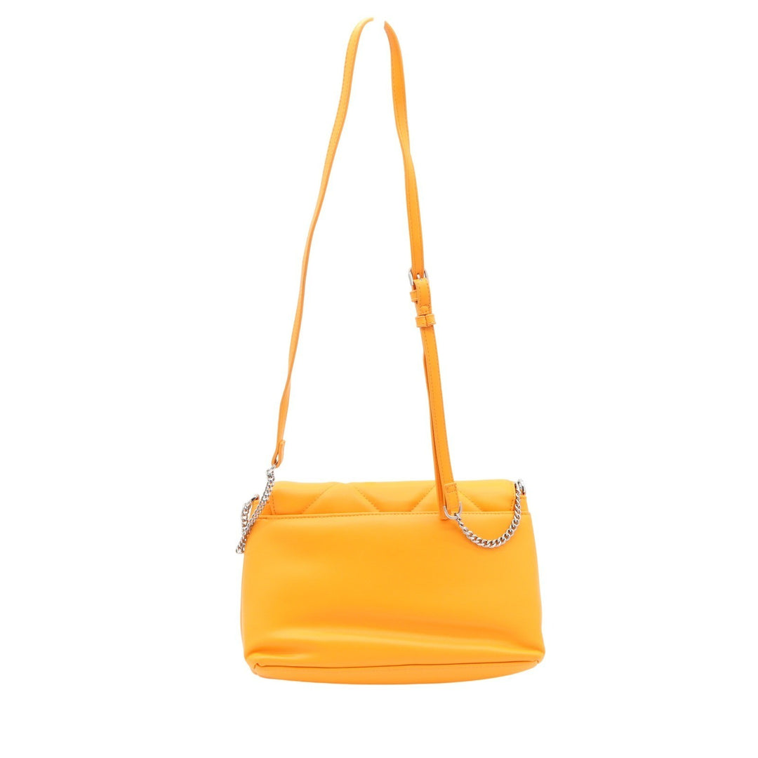 A New Day Orange Quilted Crossbody Bag Silver Chain Detail Adjustable Strap