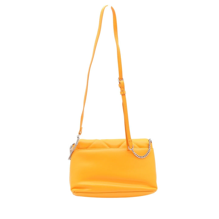 A New Day Orange Quilted Crossbody Bag Silver Chain Detail Adjustable Strap