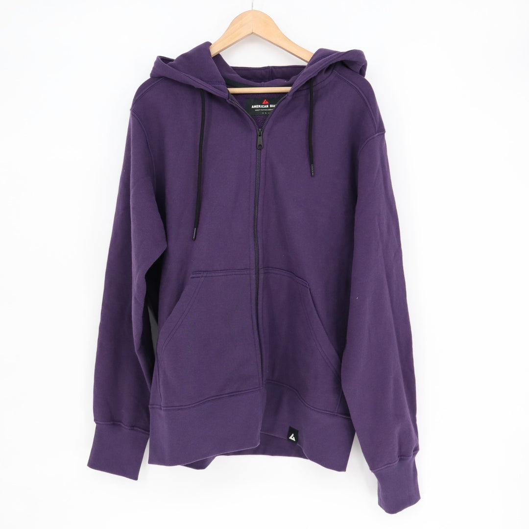 American Giant Classic Hoodie Mens Large Purple Fleece Lined Cotton Full Zip
