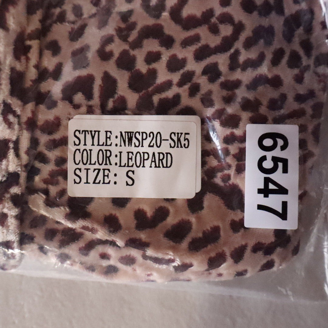 Naked Wardrobe The Statement Leopard Print Mini Skirt Brown Ruched S