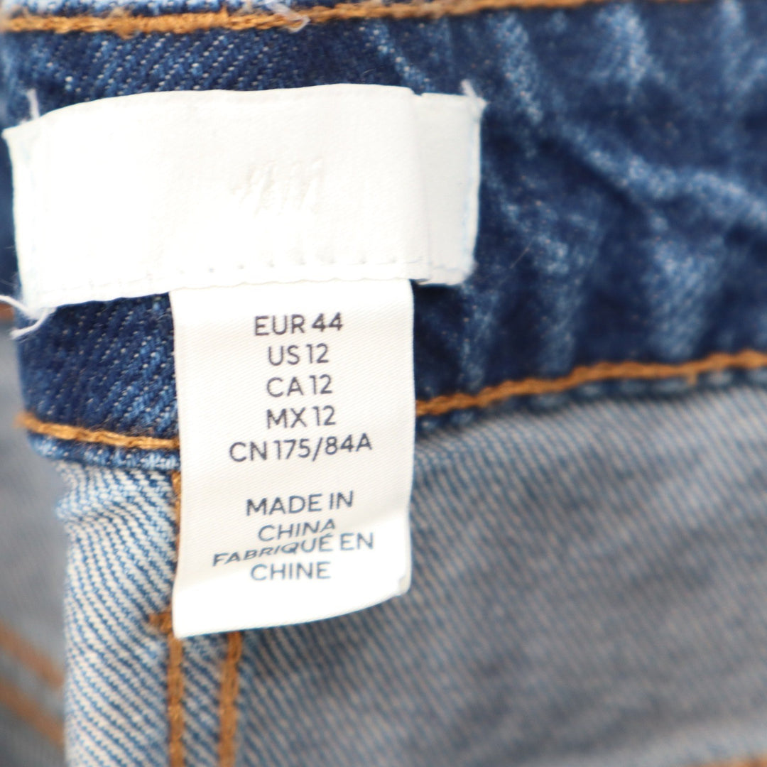 H&M Wide Leg High Waist Blue Jeans Size 12 Medium Wash 1045459 8
