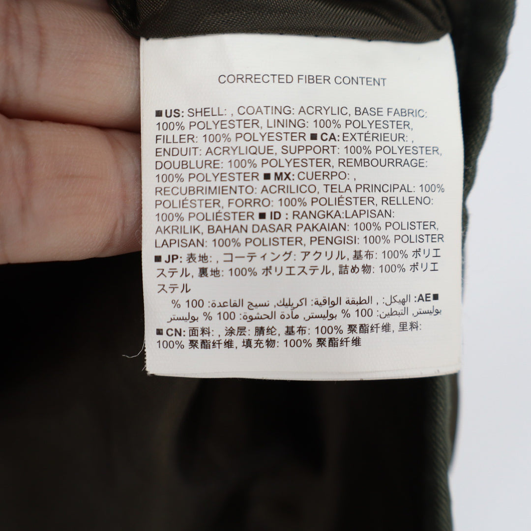 Old Navy Mens Olive Green Quilted Puffer Vest Full Zip Bomber Collar Medium
