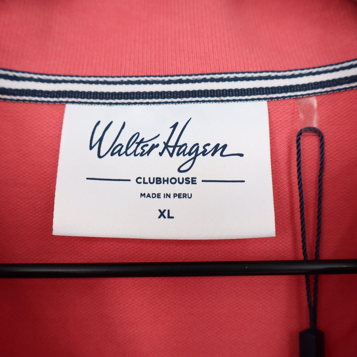 Walter Hagen Clubhouse Solid Pique Polo Mens XL Pink Rouge Short Sleeve
