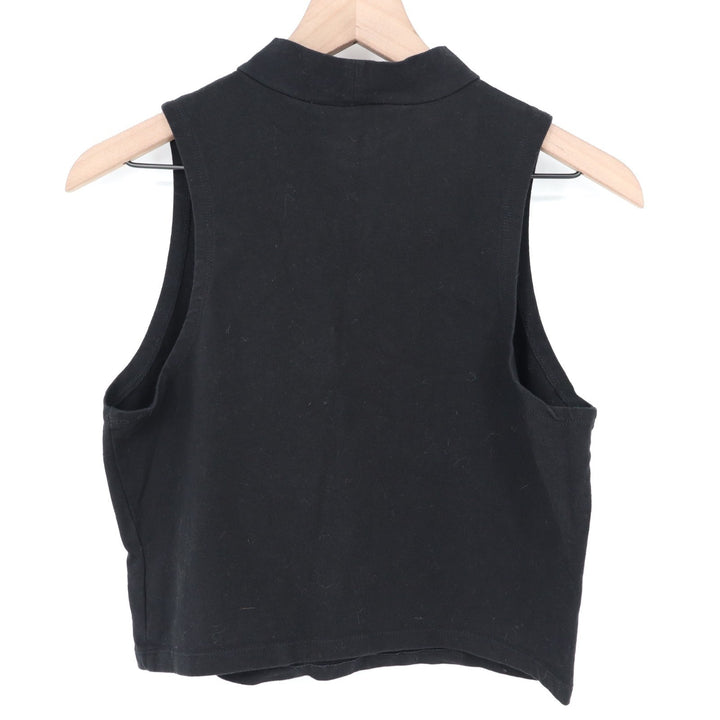 Wild Fable crop top Womens XL Black Cotton Stretch Sleeveless Mock Neck Pullover