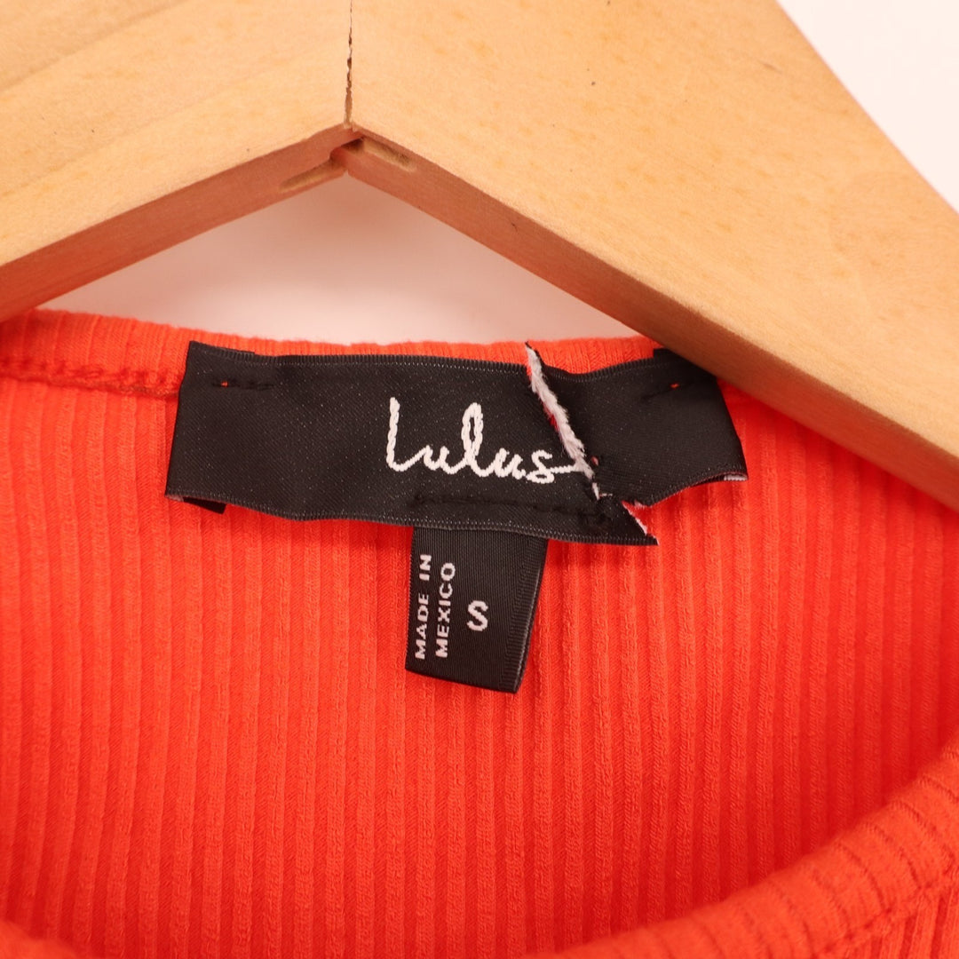 Lulus Absolute Edge Two Piece Bodycon Midi Dress Womens Small Orange Sleeveless