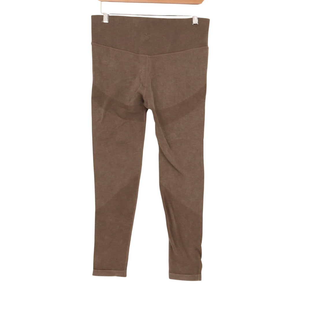 Joy Lab Ankle Leggings Womens L Brown Stretch High Rise Elastic Waist Skinny Leg