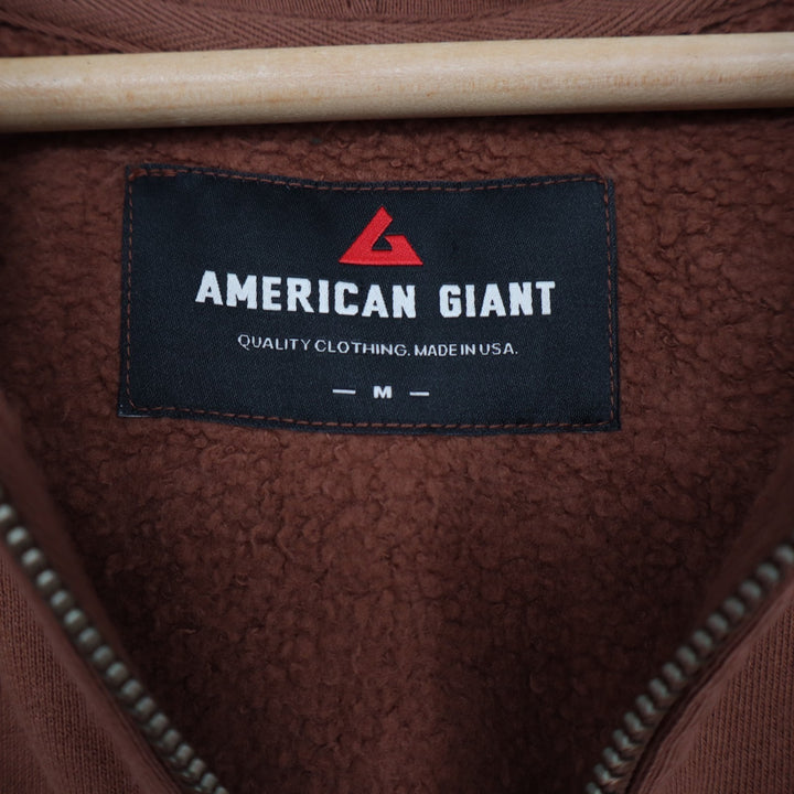 American Giant Relaxed Classic Hoodie Mens Medium Rust Full Zip Cotton Fleece