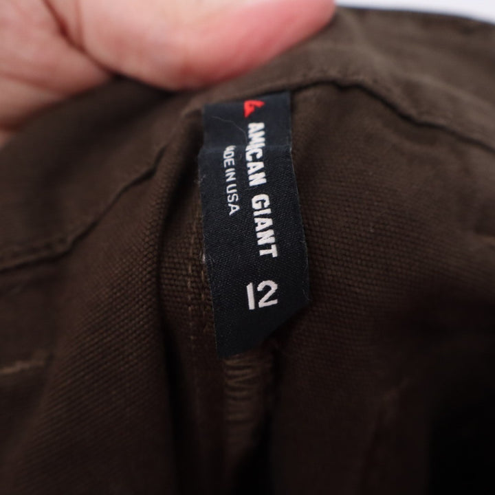 American Giant Ankle Pants Womens 12 Brown Cotton Stretch Wide Leg Streetwear