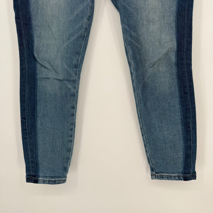 BLANKNYC The Reade Crop Skinny Jeans Blue Denim Colorblock Size 29