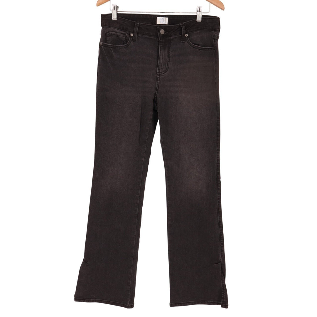 Time and Tru Bootcut Jeans Womens 10 Black Denim Cotton Stretch Mid Rise Travel