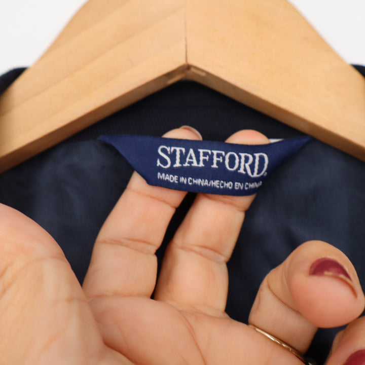 Stafford Blazer Mens 44 Navy Blue Classic Gold Crest Button Professional
