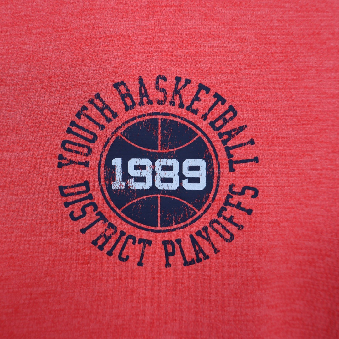 DSG Boys XL Pieced Graphic Movement Tee Cabana Coral Basketball 1989 NWT