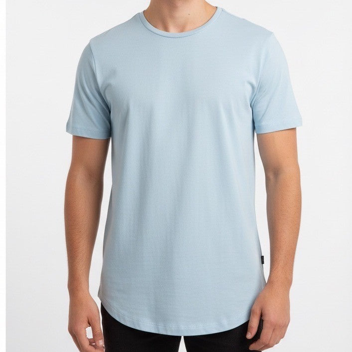 Cuts Curve Hem T Shirt Light Blue Pyca Pro Mens Size Large
