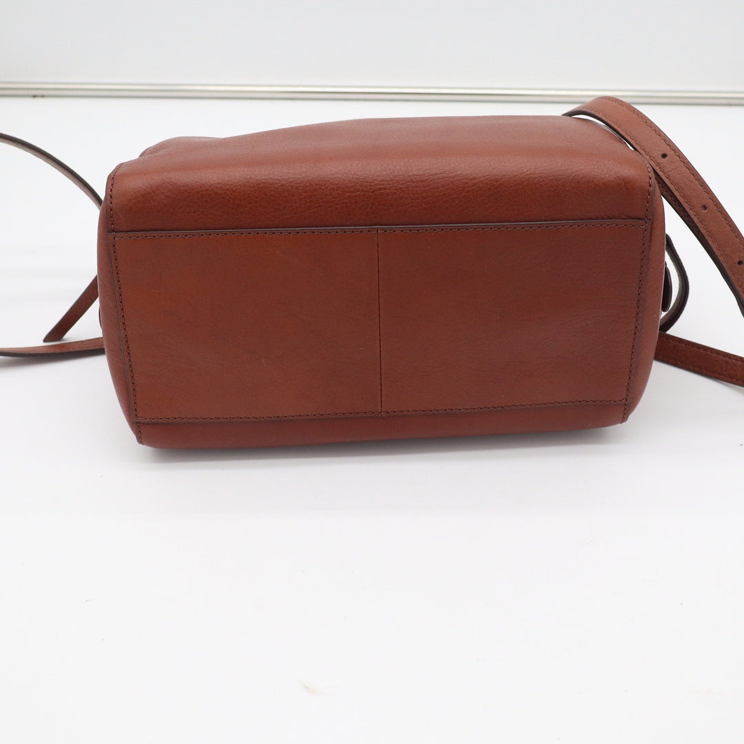 Fossil Rachel Satchel Brown Leather Crossbody Bag New