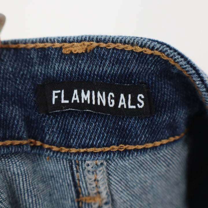 Flamingals Jeans Womens S Straight Leg Blue Distressed Medium Wash Excellent