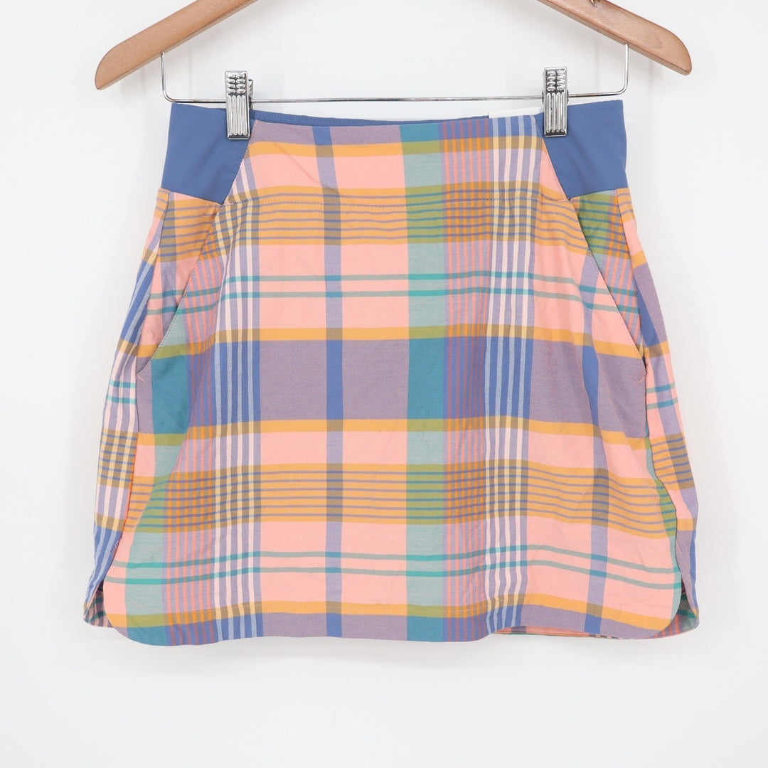 Walter Hagen Womens XS Modern Madras Plaid Lightweight Core Golf Skort P11 16"