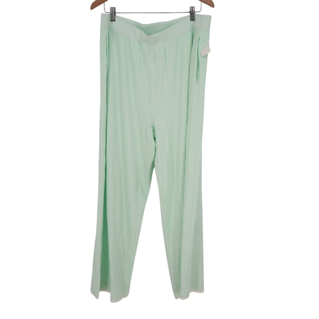 State of Day Intimates Pajama Pants Womens XL Butter Mint Green Ribbed Knit