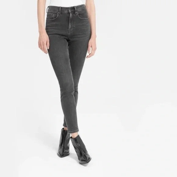 Everlane High Rise Authentic Stretch Black Wash Denim Jeans Size 28