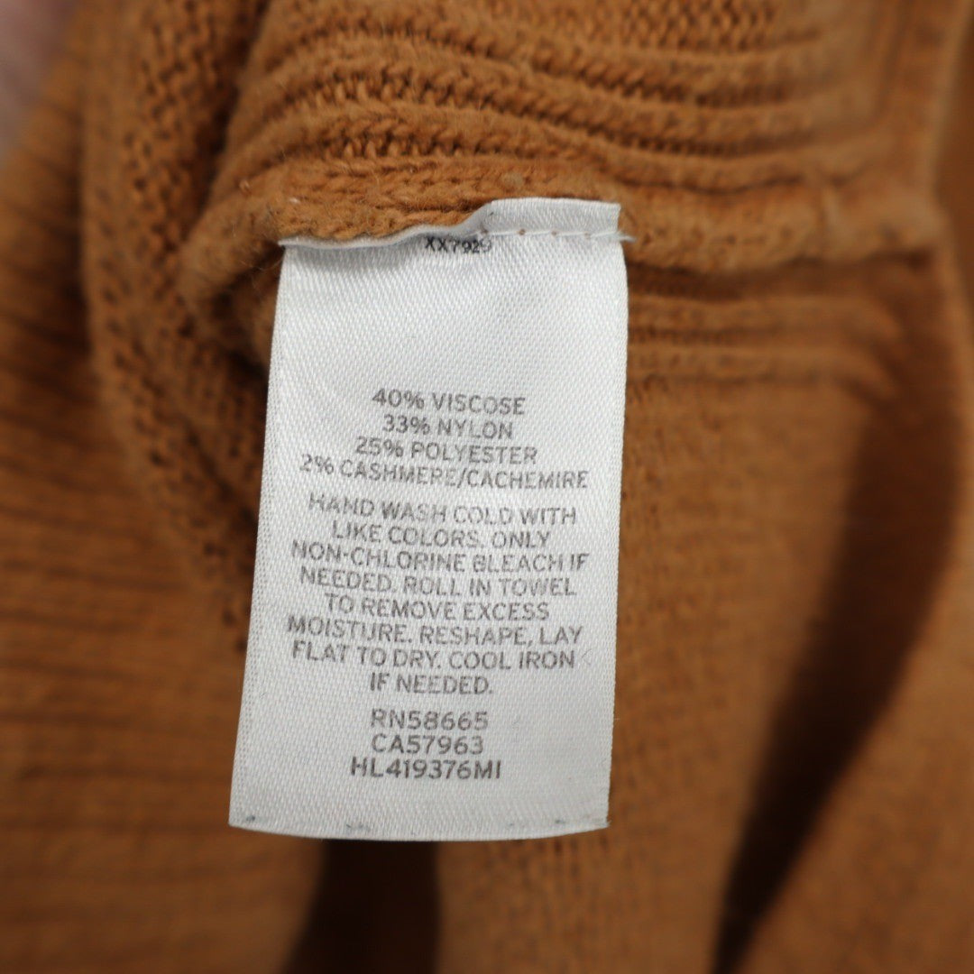 Chelsea 28 Tan Knit Sweater XL Side Slit Cashmere Blend Pullover
