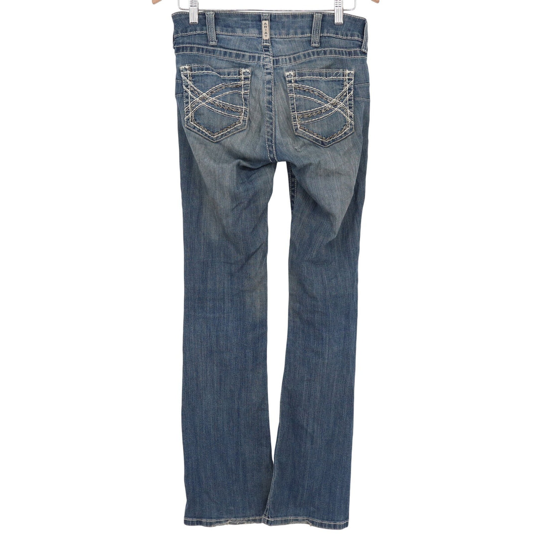 Ariat Real Denim Womens 28R Medium Wash Straight Leg Embroidered Jeans