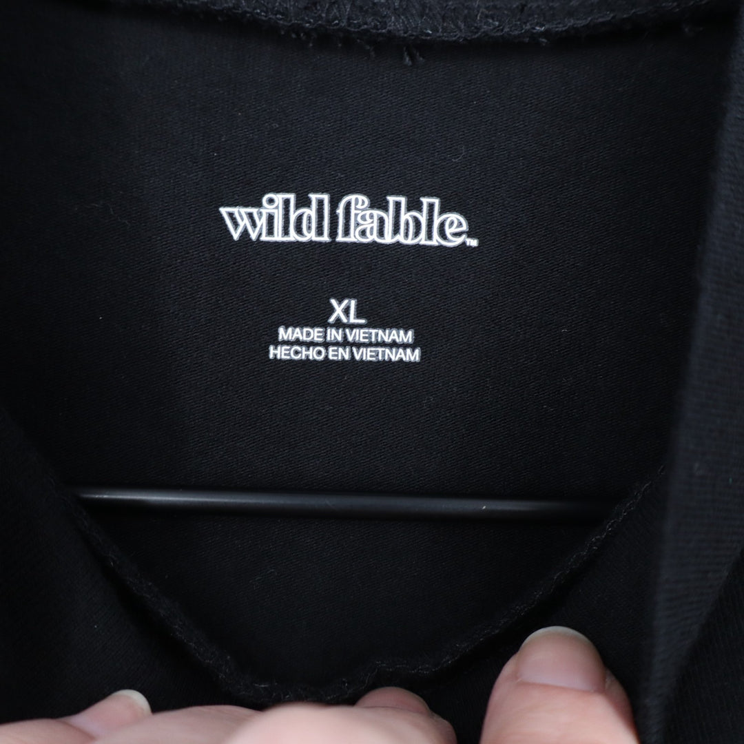 Wild Fable crop top Womens XL Black Cotton Stretch Sleeveless Mock Neck Pullover