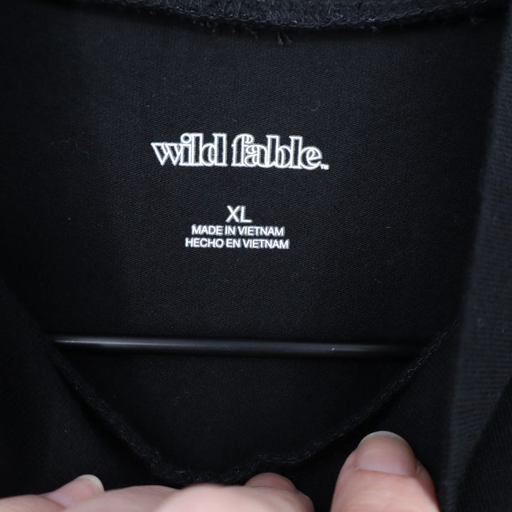 Wild Fable crop top Womens XL Black Cotton Stretch Sleeveless Mock Neck Pullover