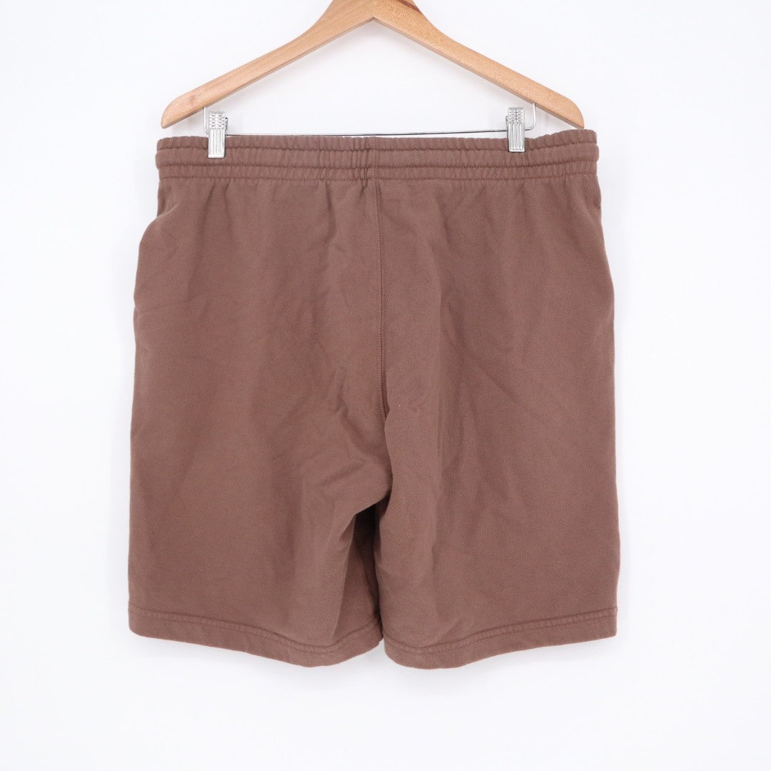 American Giant Sweatshorts Mens Large Brown Cotton Fleece Logo Drawstring Waist