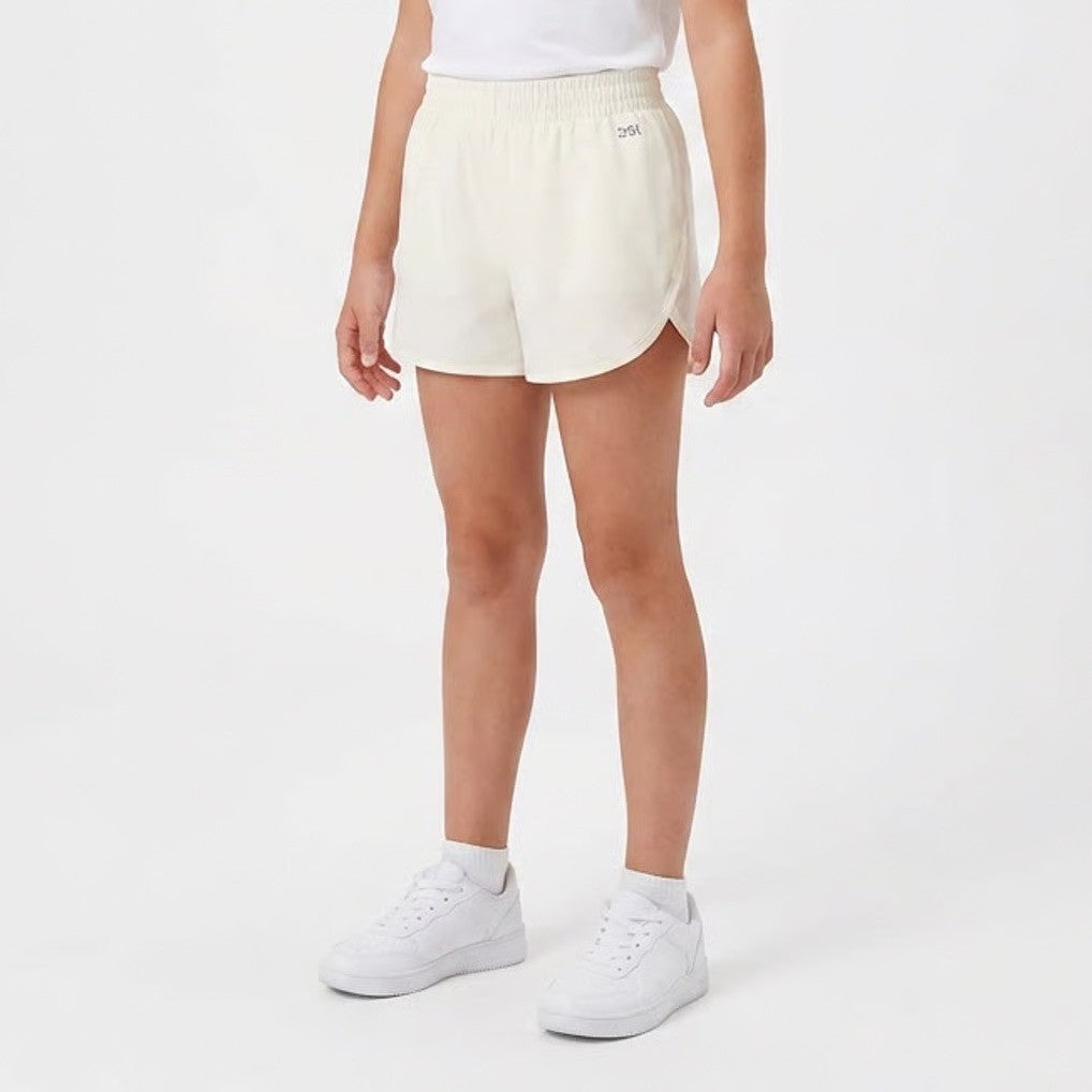 DSG Girls Stride Run Shorts Pure White XL 16 Moisture Wicking