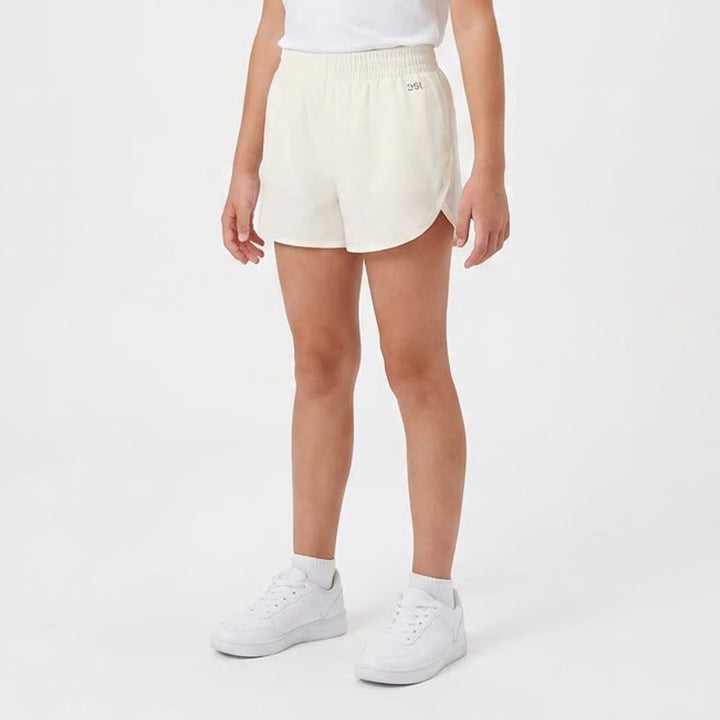 DSG Girls Stride Run Shorts Pure White XL 16 Moisture Wicking