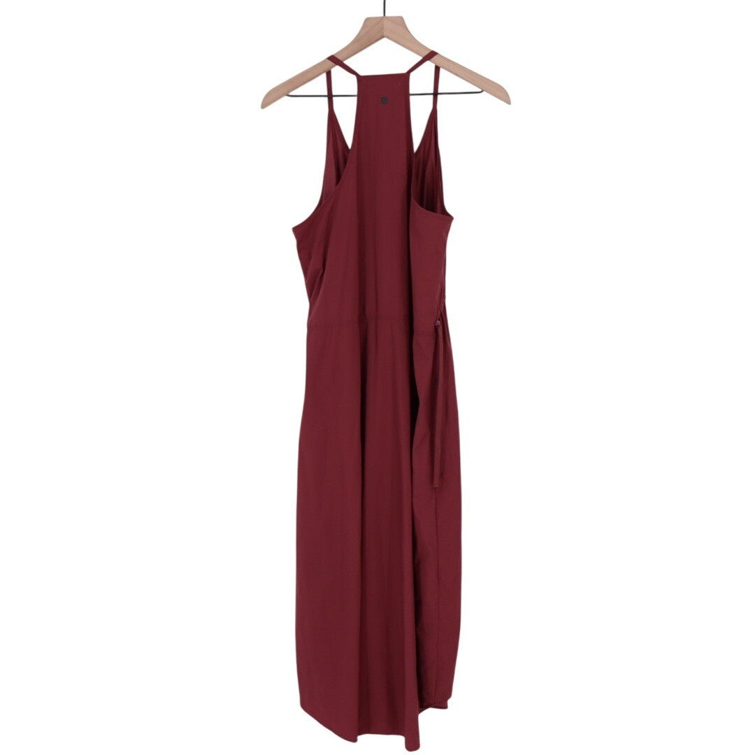 Zella Burgundy Racerback Drawstring Waist Maxi Dress Size L