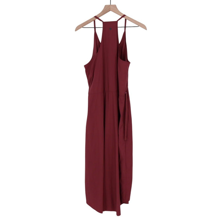 Zella Burgundy Racerback Drawstring Waist Maxi Dress Size L