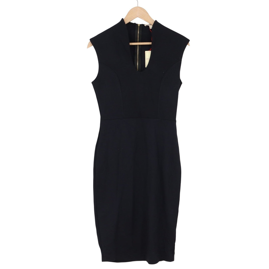 Rolla Coster Dress Women's L Sheath Black Sleeveless Split Neck NEW