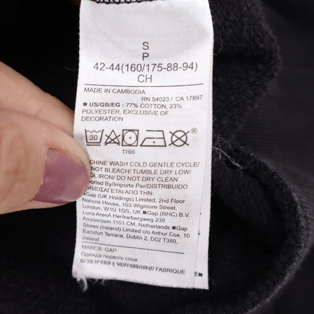 GAP Womens Black Full Zip Fleece Hoodie Sweatshirt Size S